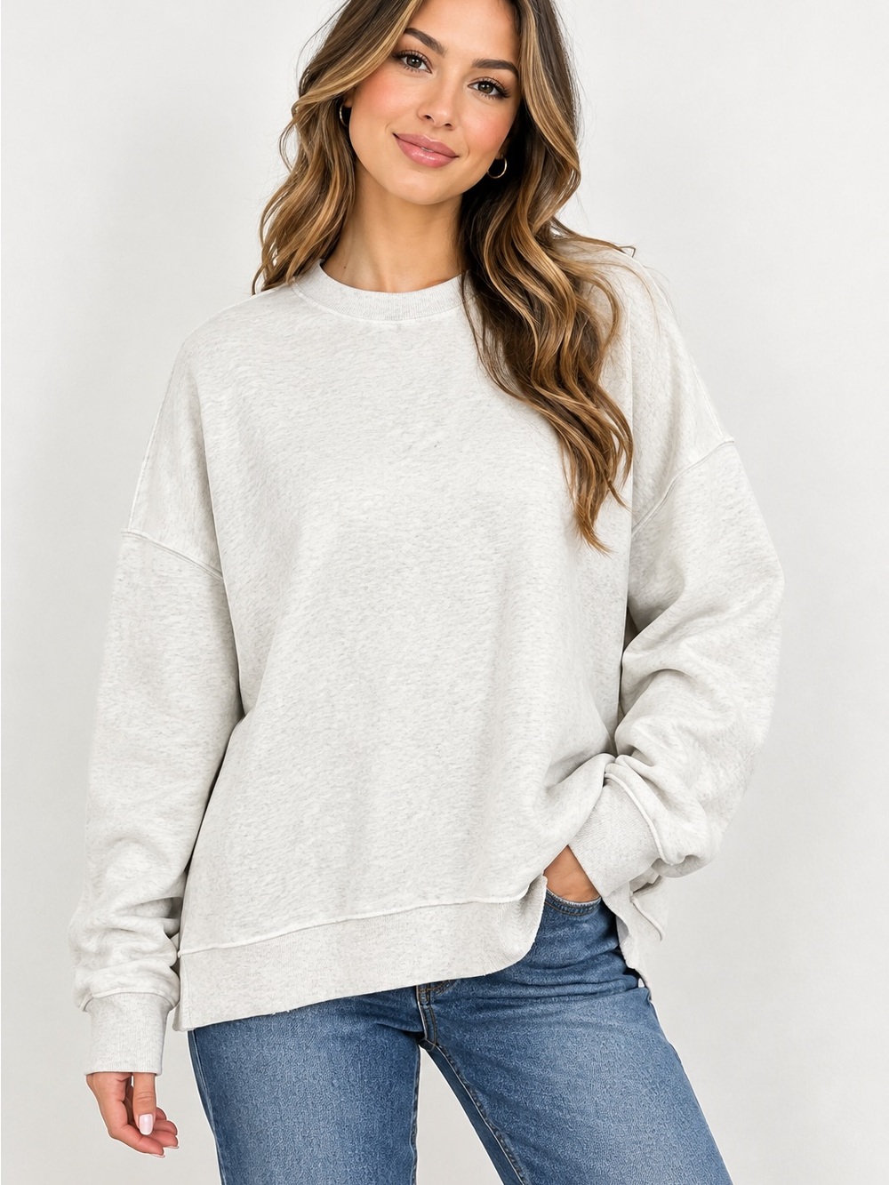 wild fable Cream Oversized Crewneck Sweatshirt XXL
